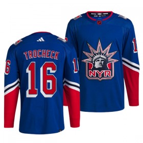 New York Rangers Vincent Trocheck 16 Adidas 2022-23 Reverse Retro 2.0 Blau Trikot Authentic - Herren